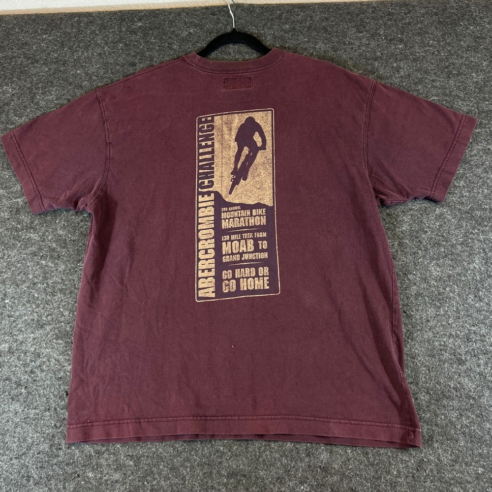 Vintage 90s Abercrombie & Fitch Mountain Bike Challenge Shirt Mens Large Red